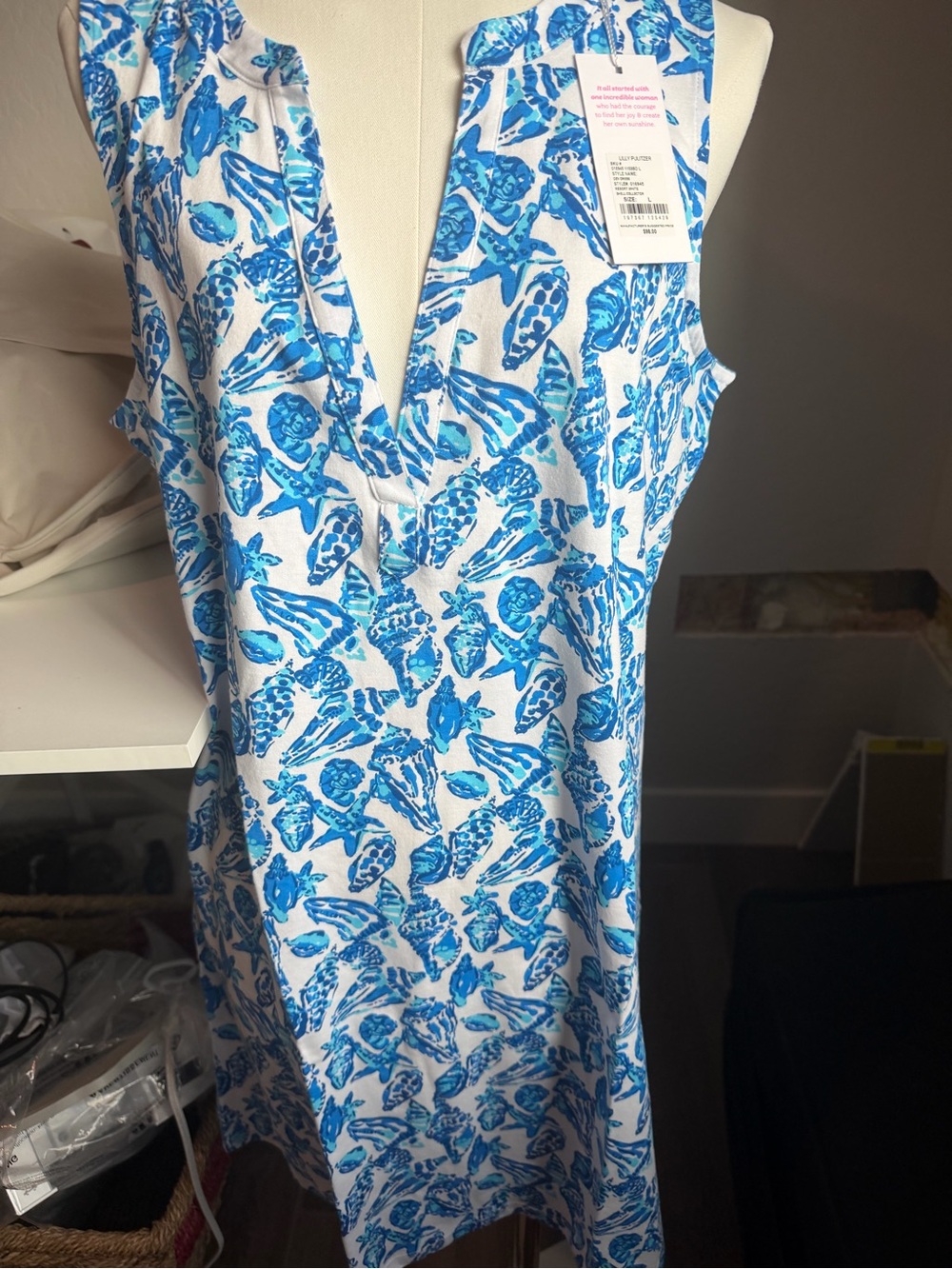 Lilly Pulitzer Blue & White Mini Dress - Picture 2 of 4